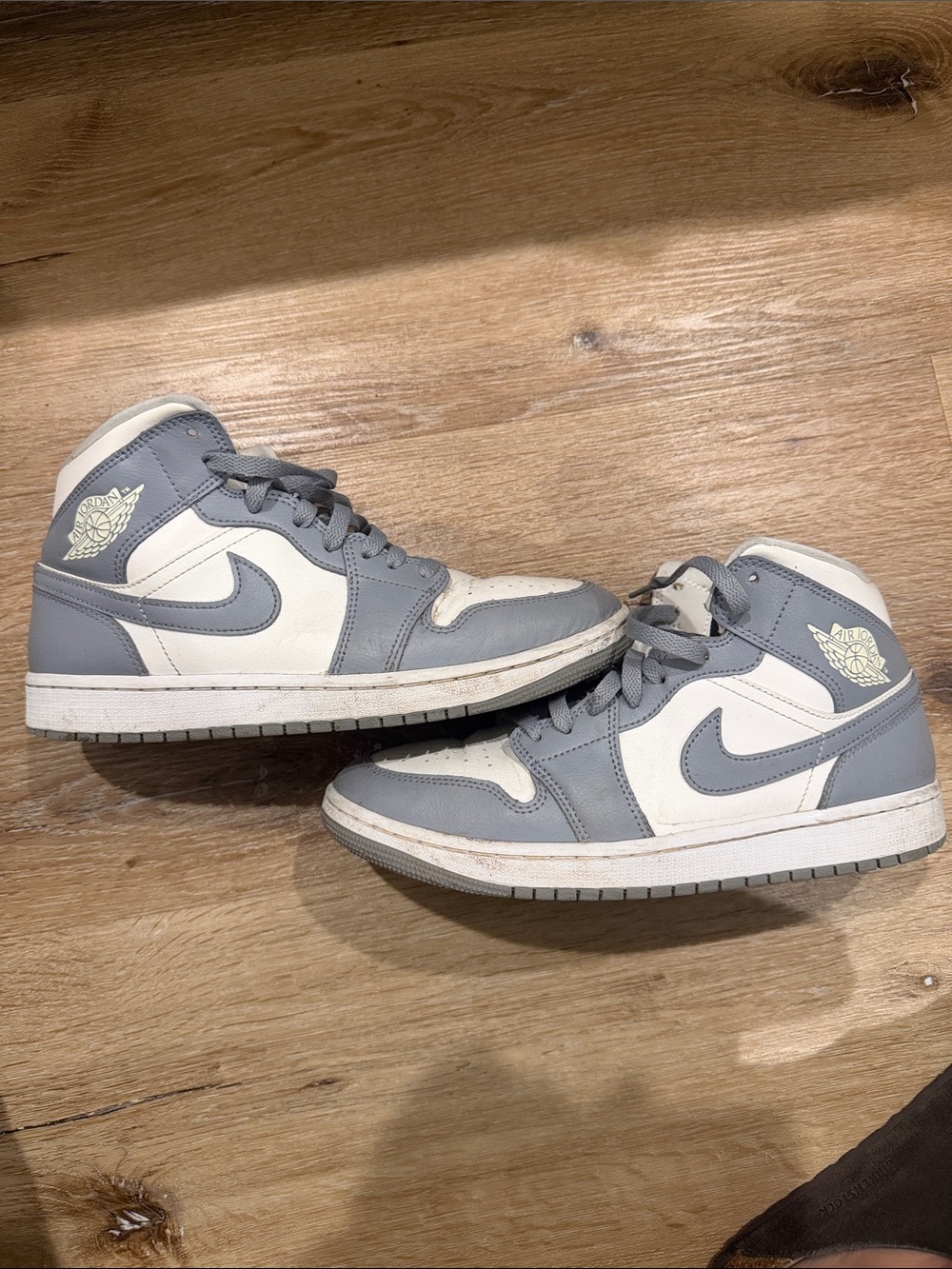 Jordan Mid-Top Sneakers in Gray & White